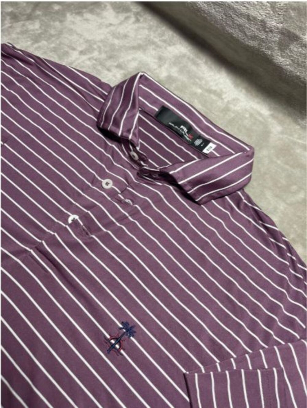 Ralph Lauren RLX Polo Shirt Men's Large Stripes Golf Outdoor Short Sleeve